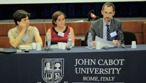 Left to right: Andrea Maccarrone, Federica Aceto and Caleb Crain