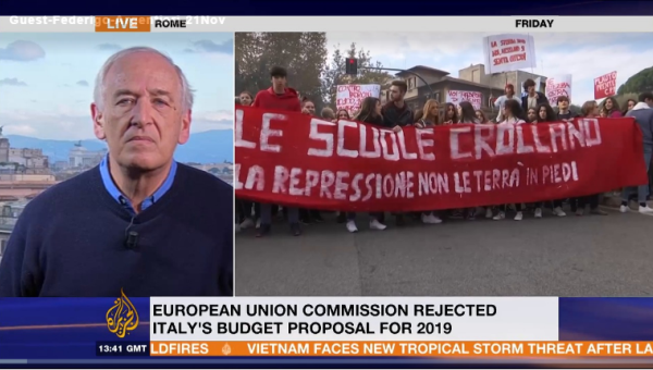 Professor Argentieri Interviewed by Al Jazeera on Italy’s 2019 Budget