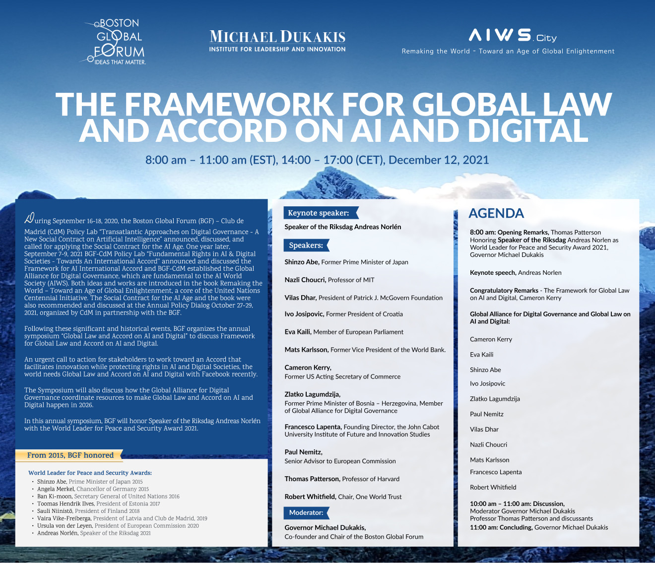 Global Cybersecurity Day "Framework for Global Law and Accord on AI and Digital" symposium and award ceremony 