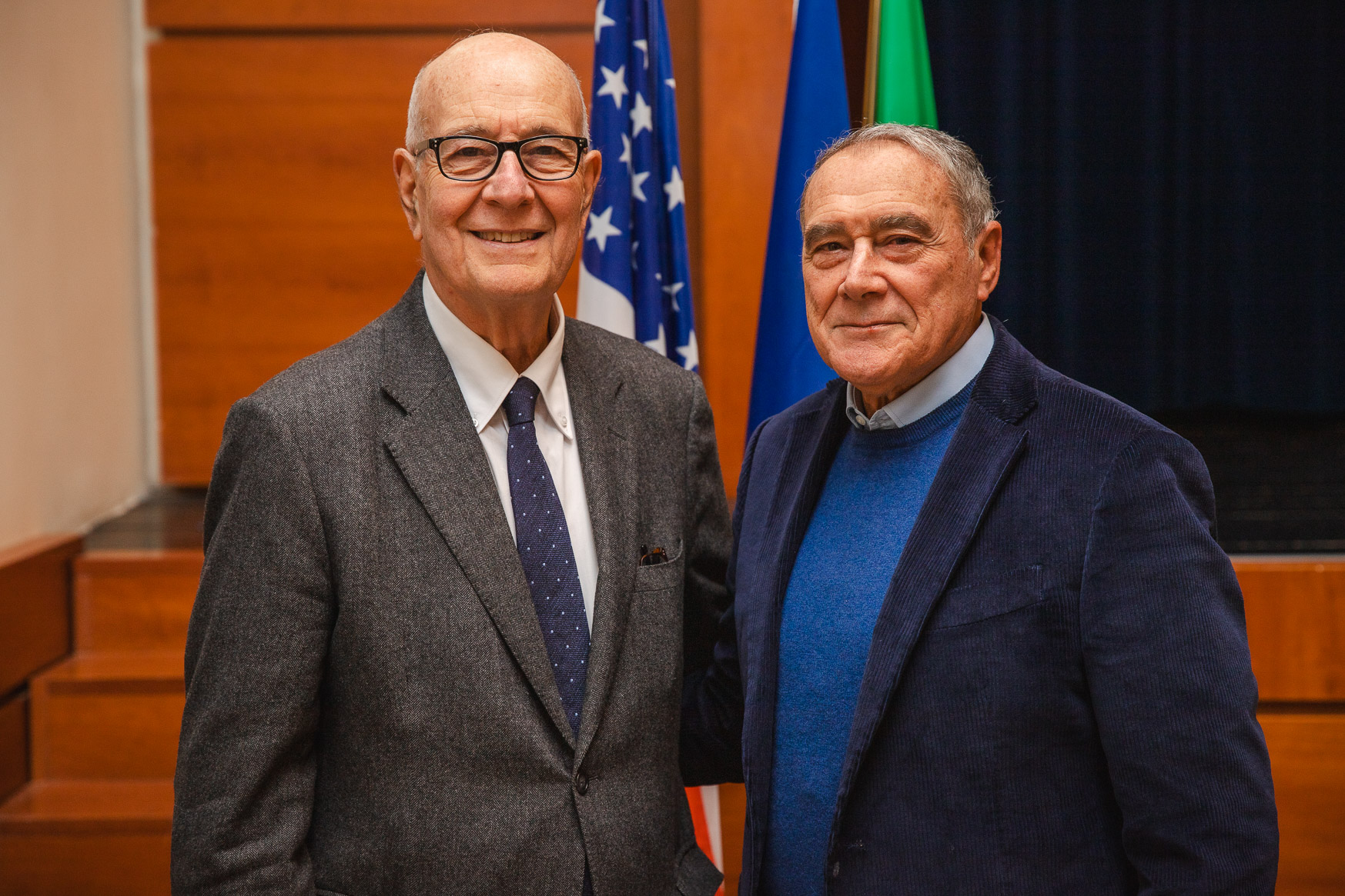 Pietro Grasso (right) and JCU President Franco Pavoncello