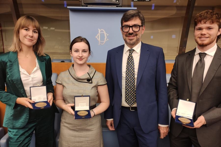 Three JCU Students Receive Medals from Italy-USA Foundation at Italian Chamber of Deputies